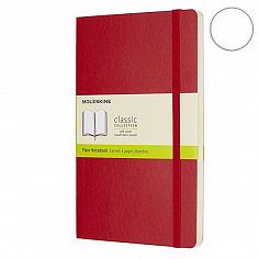 Записная книжка Moleskine Classic Soft (мягкая обложка), нелинованная, Large (13x21см), красная